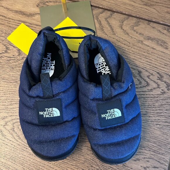 NWT! NEW! North Face Thermalball Nuptse Mule Winter Shoe -Denim Women Size US7 - Picture 1 of 10